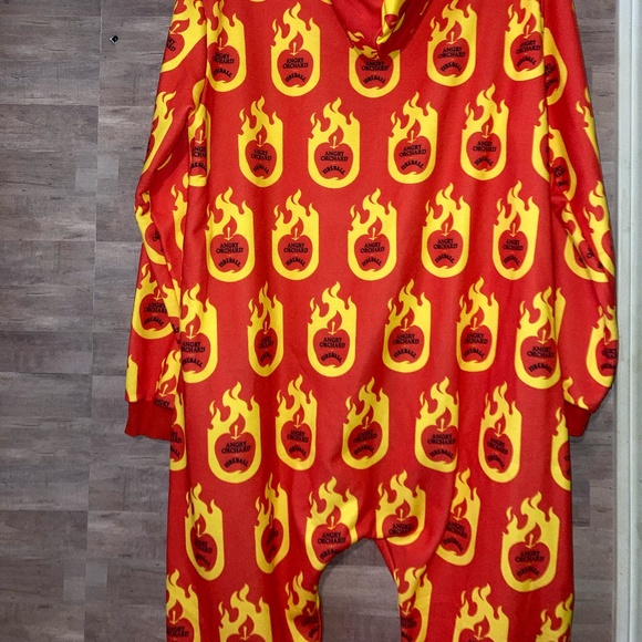 Angry Orchard x Fireball Size Mens Women's M/L One Piece Union Suit Onesie Hood - Picture 3 of 10